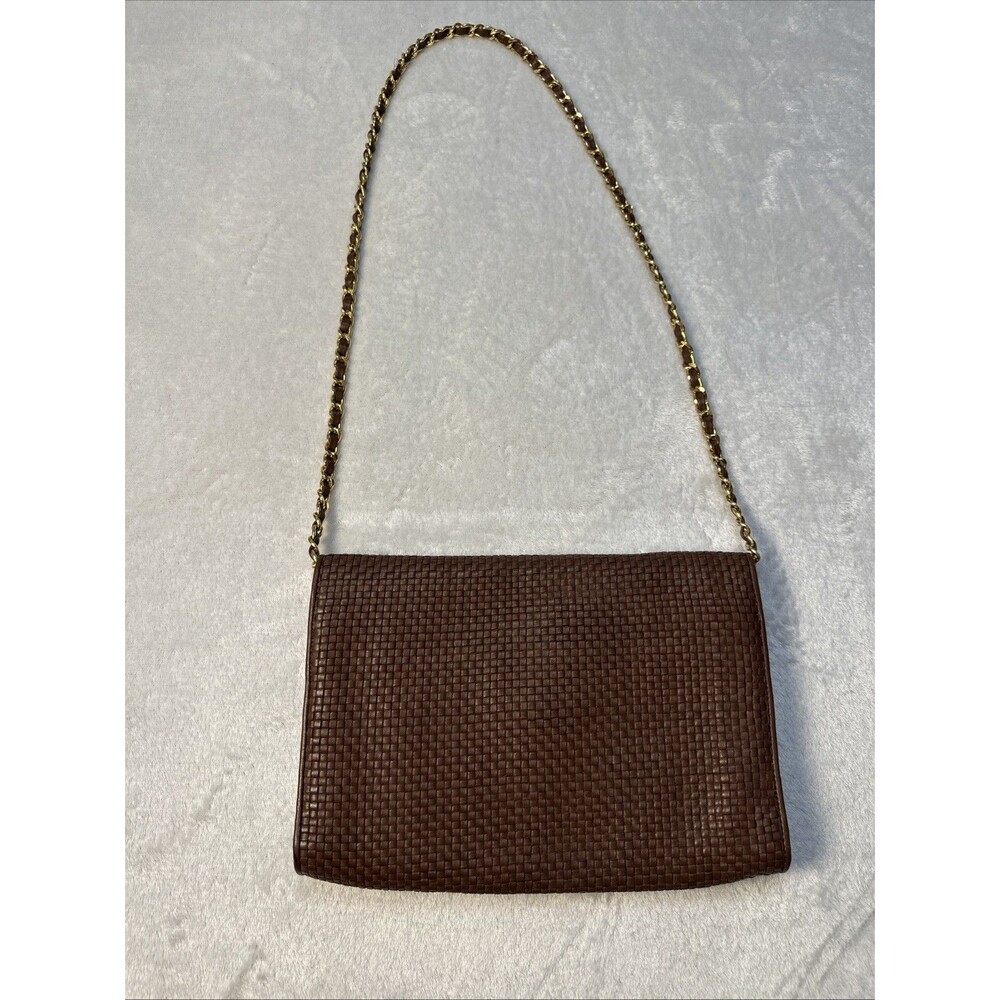Vintage Etienne Aigner Woven Brown Crossbody Shoulder Handbag - Picture 7 of 14